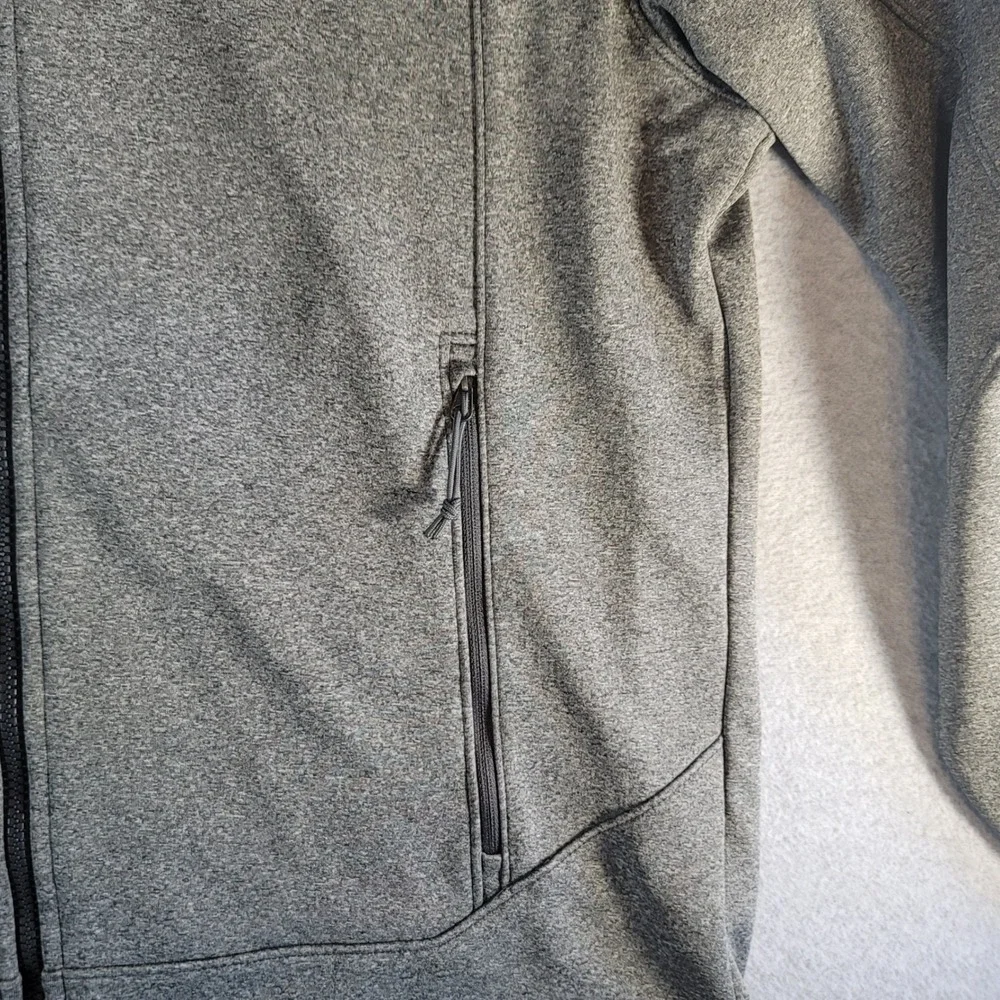The North Face Mens WindWall Softshell Jacket Grey Lime Green Full Zip Medium